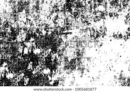 Grunge black and white pattern. Monochrome abstract texture. Dark background from cracks, stains, chips, lines