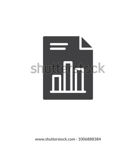 Document graph icon vector, filled flat sign, solid pictogram isolated on white. Schedule report symbol, logo illustration.