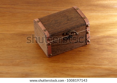 chest box on the wooden background