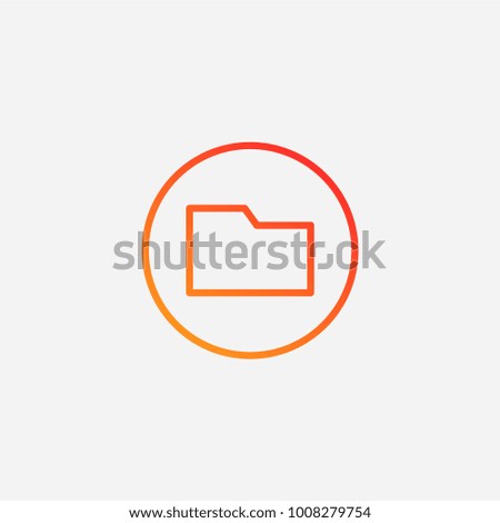 Outline folder icon.gradient illustration isolated vector sign symbol