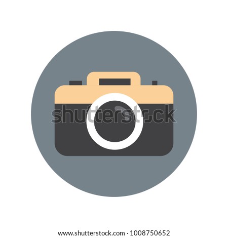 Photo Camera Icon Isolated Photography Device Concept Flat Vector Illustration