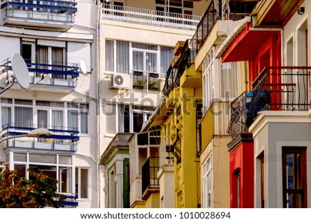 ?stanbul city, colorful apartments view