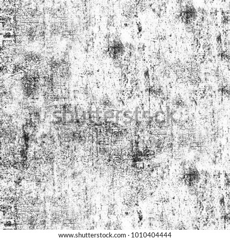 Grunge texture black and white. Abstract monochrome pattern of cracks, chips, spots, lines. Dark background for printing and design. Vintage old surface is dirty