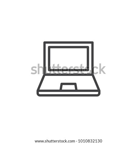 Laptop line icon, outline vector sign, linear style pictogram isolated on white. Notebook computer symbol, logo illustration. Editable stroke