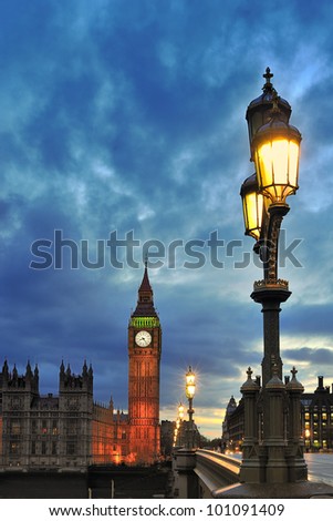 Westminster with Big Ben of London