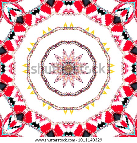 Colorful symmetrical pattern for textile, ceramic tiles and design