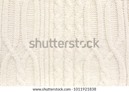 Beige knitted wool texture pattern.