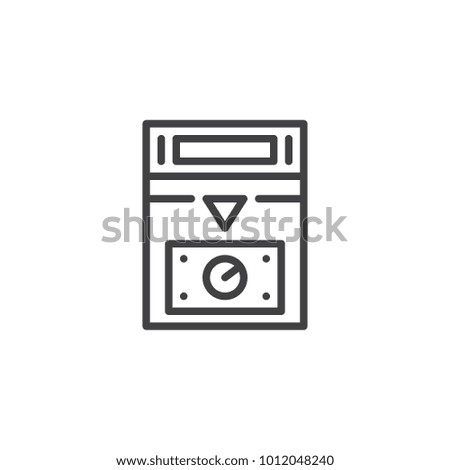 Home heater control panel line icon, outline vector sign, linear style pictogram isolated on white. Symbol, logo illustration. Editable stroke