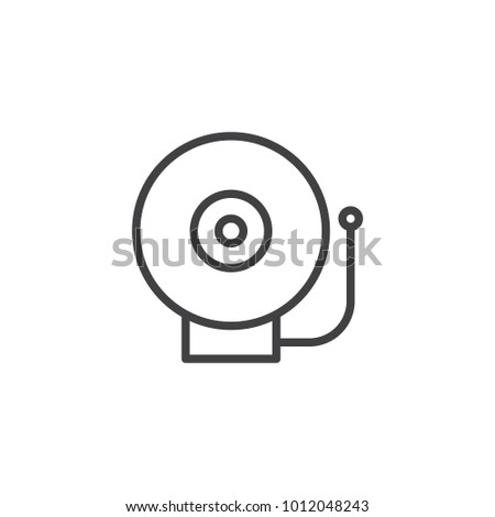 Emergency Alarm Sound line icon, outline vector sign, linear style pictogram isolated on white. Fire alarm bell symbol, logo illustration. Editable stroke