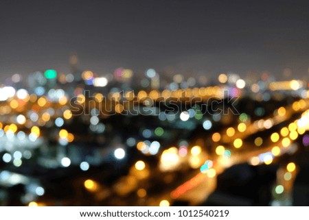 Abstract city Bokeh light effect ,Beautiful background in Bangkok