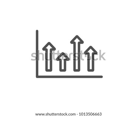 Growth chart line icon. Financial graph sign. Upper Arrows symbol. Business investment. Quality design element. Editable stroke. Vector