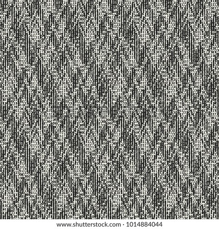Abstract Monochrome Broken Geometric Mottled Textured Background. Seamless Pattern.