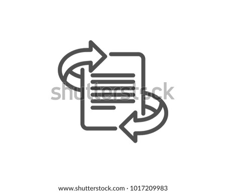 Marketing line icon. Page with arrows sign. Article symbol. Quality design element. Editable stroke. Vector