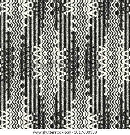 Abstract Striped Ripples Motif Brushed Textured Background. Seamless Pattern.