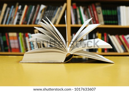 Opened book on the table