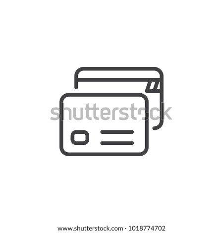 Credit cards line icon, outline vector sign, linear style pictogram isolated on white. Payment method symbol, logo illustration. Editable stroke