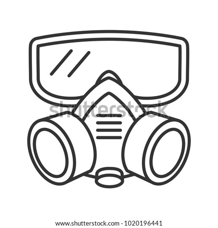 Respirator linear icon. Gas mask. Pest control equipment. Thin line illustration. Contour symbol. Raster isolated outline drawing