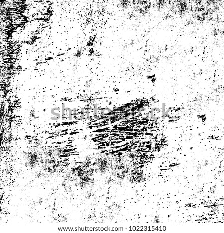 Black and white grunge background. Abstract monochrome vector texture. Pattern of ink stains, dust, lines, chips