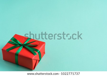 gift box on a turquoise background