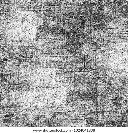 Texture grunge monochrome. Abstract black and white pattern of dust spots, cracks, lines, chips. Dark grunge background vintage old wall