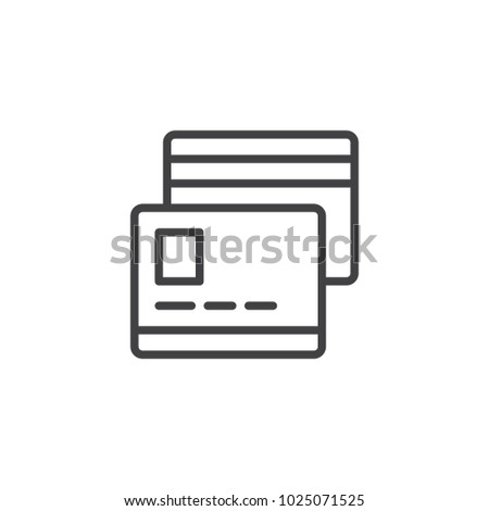 Credit card outline icon. linear style sign for mobile concept and web design. Payment method simple line vector icon. Symbol, logo illustration. Pixel perfect vector graphics