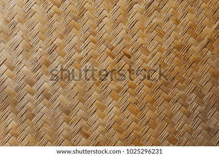 Brown woven bamboo mat close up texture