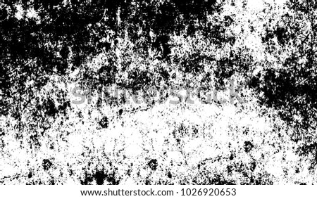 Black and white texture of grunge. Abstract vector monochrome background of dots, lines, dust, spots, chips
