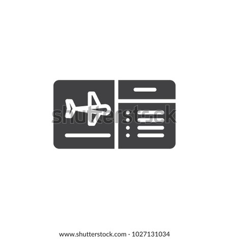 Air ticket vector icon. filled flat sign for mobile concept and web design. Flight ticket simple solid icon. Symbol, logo illustration. Pixel perfect vector graphics