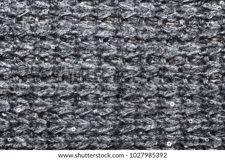 Texture of gray knitted wool.