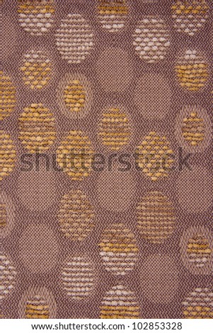 Upholstery Textile Material with Yellow and Brown Circles