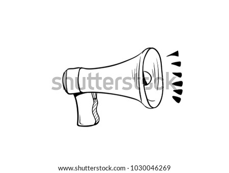 megaphone doodle icon vector drawing 