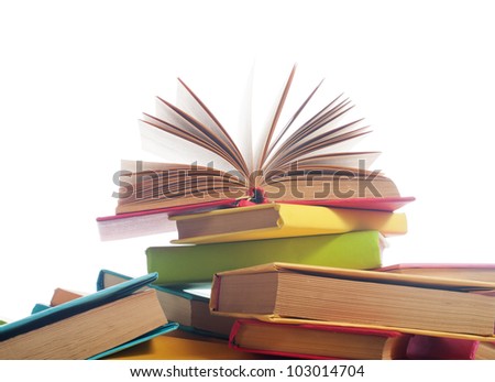  books on white background
