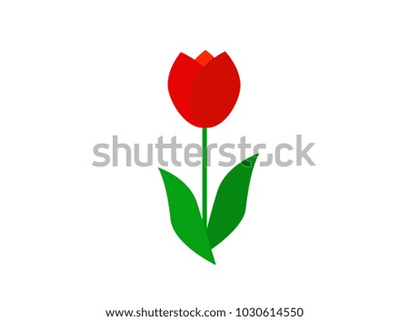 flat icon on white background tulip blooms 