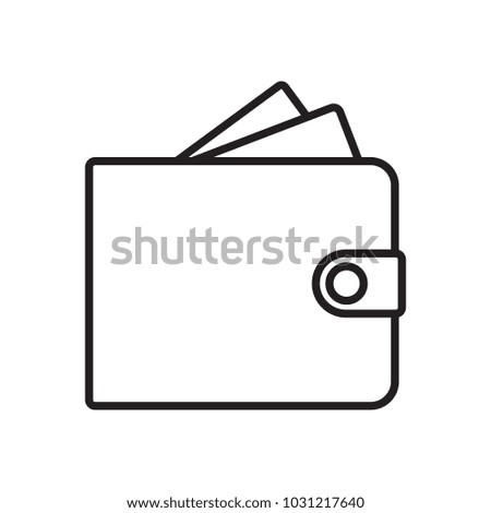 Line icon wallet isolated on white background. Vector illustration.