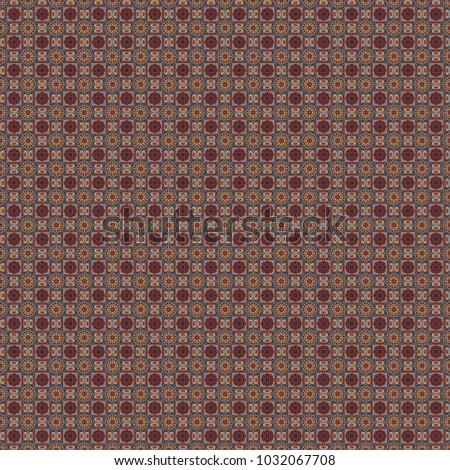 Seamless pattern abstract background. Ethnic tracery for print on textile. With saturated shapes in orange, brown and blue colors. Textile design texture.