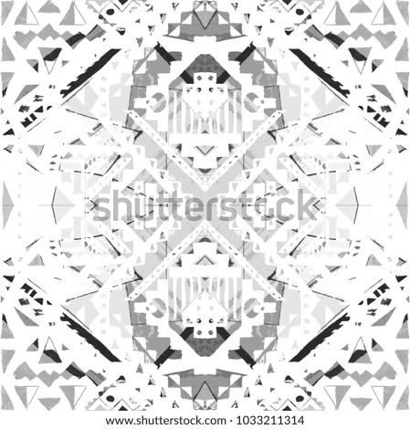 
Tribal seamless pattern. Hand painted grunge watercolor texture