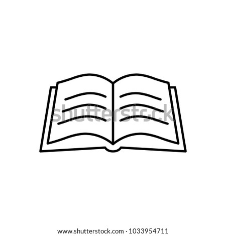 open book black line icon on white background