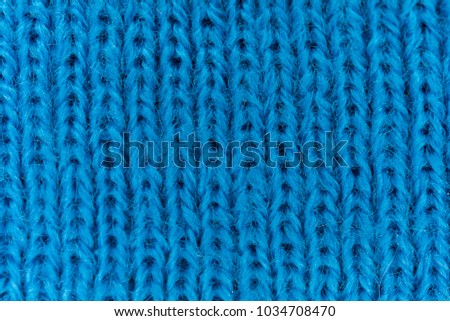 Blue knitted texture