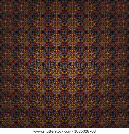 Vector geometric red, brown and blue flat seamless pattern.