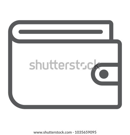 Wallet line icon, e commerce and marketing, purse sign vector graphics, a linear pattern on a white background, eps 10.