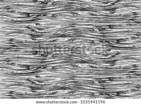 Realistic wood texture surface monochrome background vector illustration.