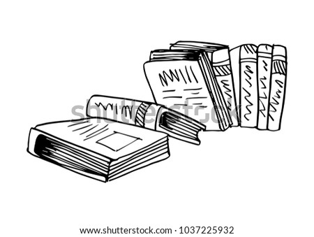 Books. Sketch style.