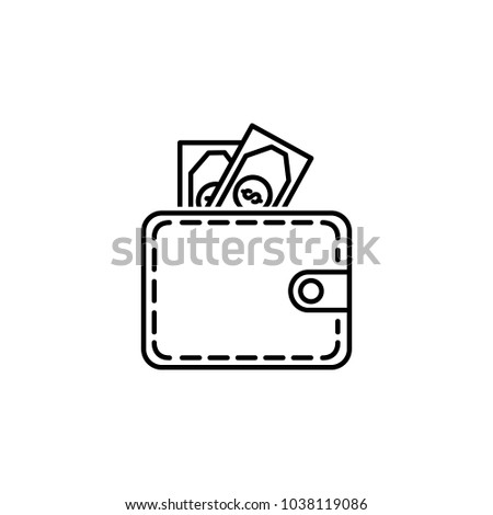 purse money icon.Element of popular finance icon. Premium quality graphic design. Signs, symbols collection icon for websites, web design, on white background