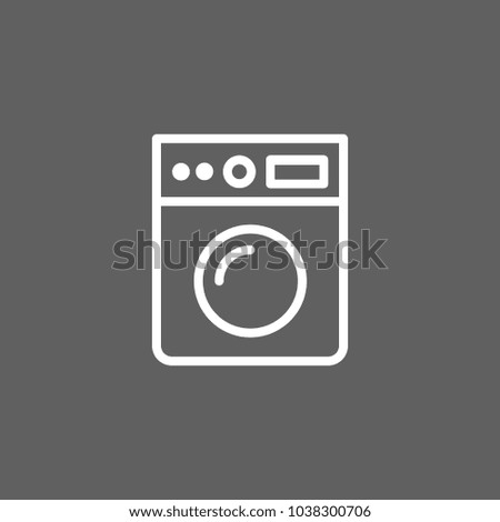 Icon of washing machine. Clothes washer, hygiene, routine. Appliance concept. Can be used for topics like laundry,  housework, cleaning