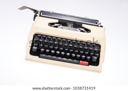 Old School typewriter isolated on white background. Writer concept