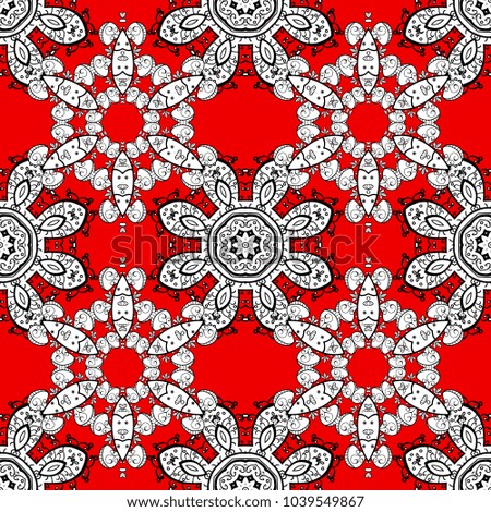 Traditional orient ornament. Seamless classic vector colorful pattern. Seamless pattern on white, red and black colors with colorful elements. Classic vintage background.
