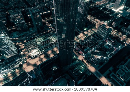skyline city in the night