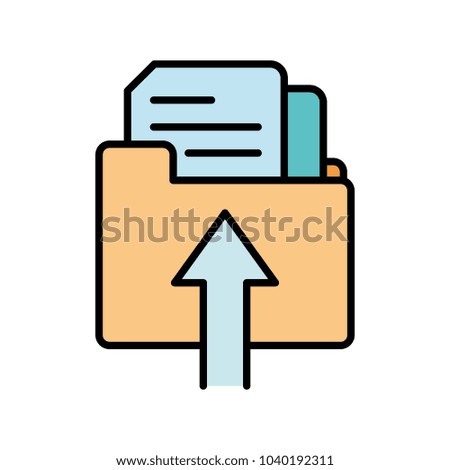 line color file folder loading document paper