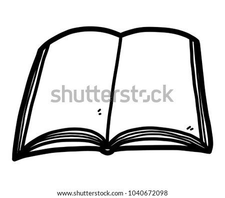 empty notebook / cartoon vector and illustration, black and white, hand drawn, sketch style, isolated on white background.