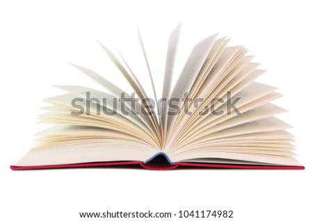 Opened book isolated on white background, inclusive clipping path without shade. Germany